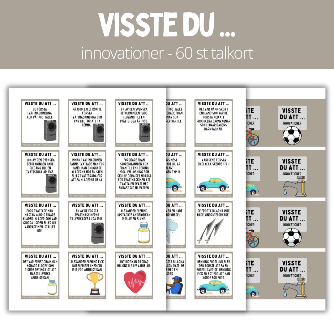 Visste du att ... 60 talkort - Innovationer 1