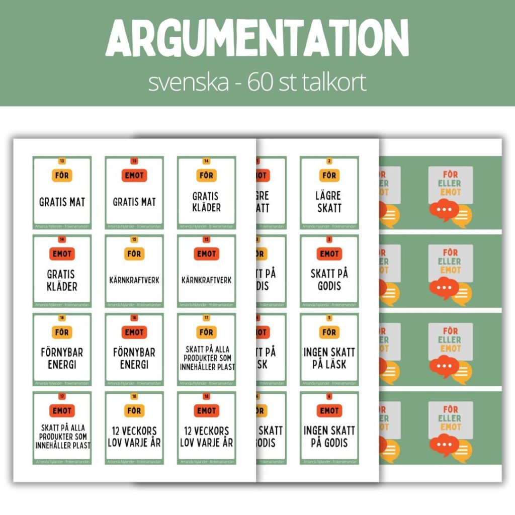 Argumentera mera – 60 st talkort – 2