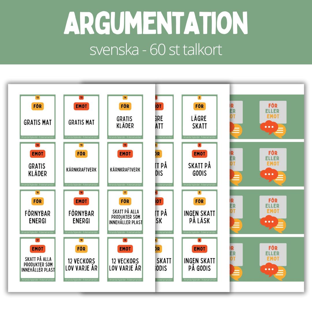 Argumentera mera - 60 st talkort - 2