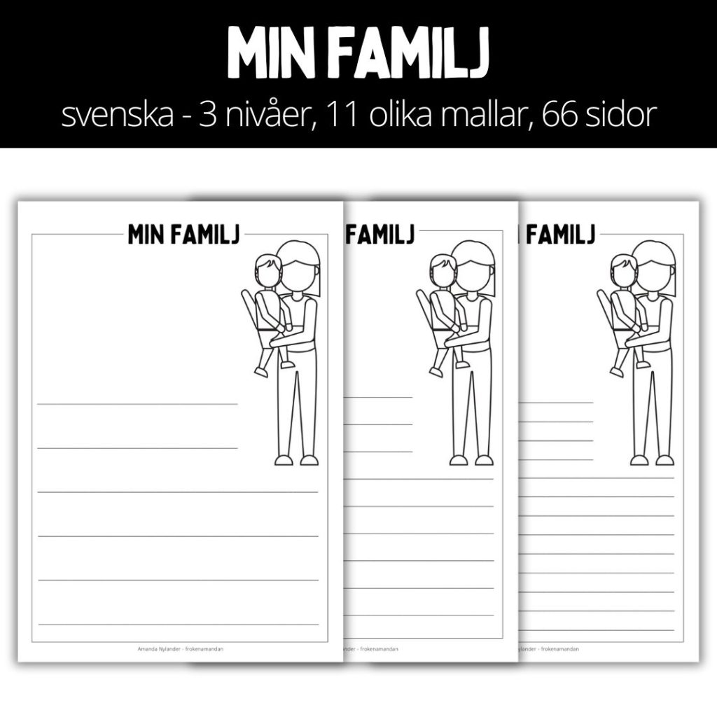 Min familj – mall – 3 nivåer – 11 olika mallar – 66 sidor