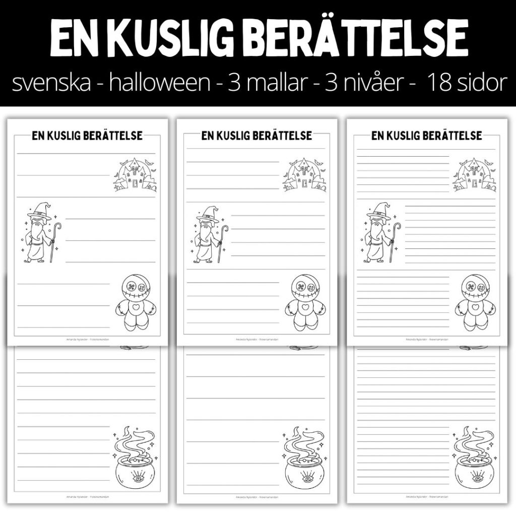 En kuslig berättelse – 3 mallar – 3 nivåer – 18 sidor