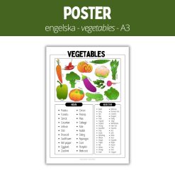 Poster - engelska - vegetables - A3