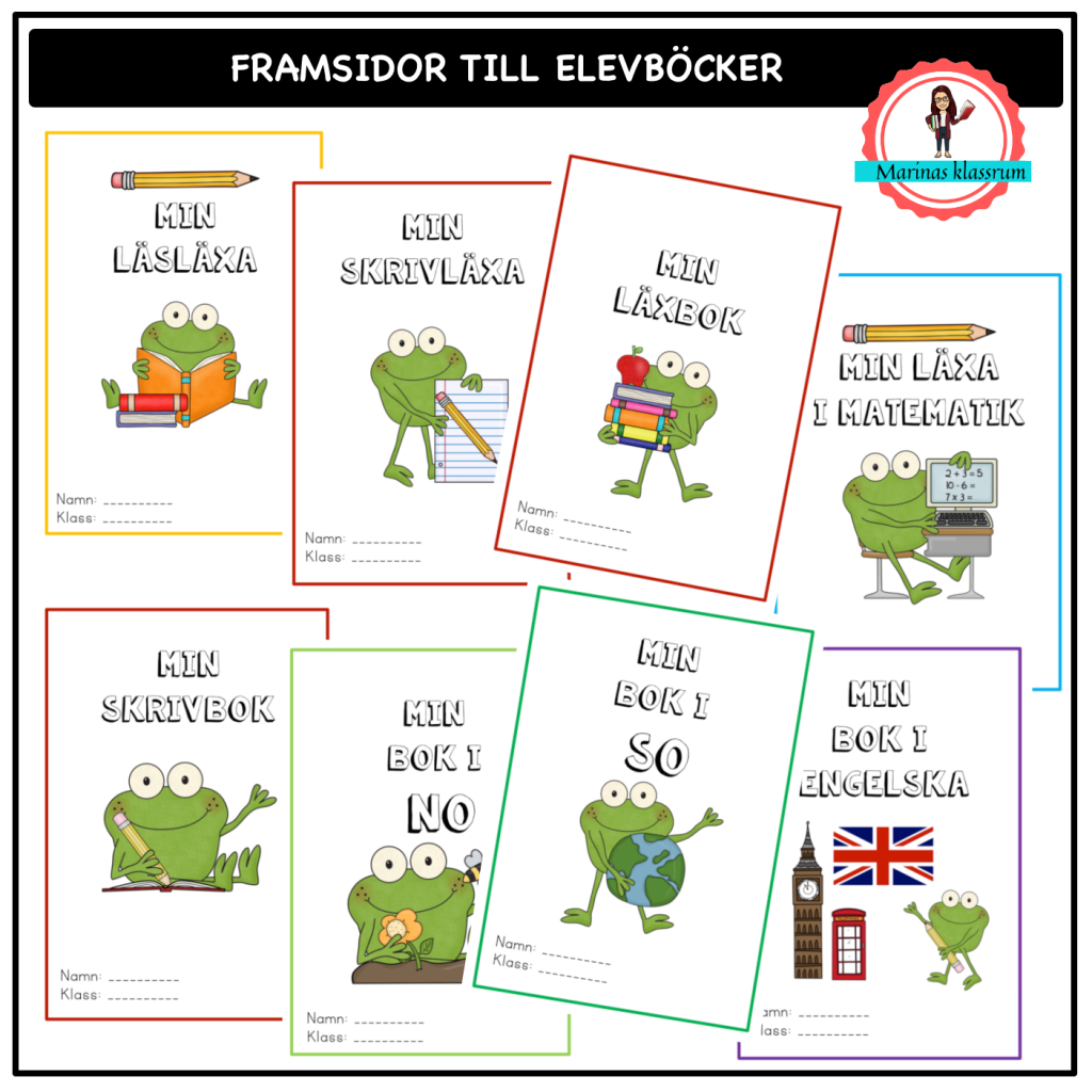 Framsidor till elevarbeten
