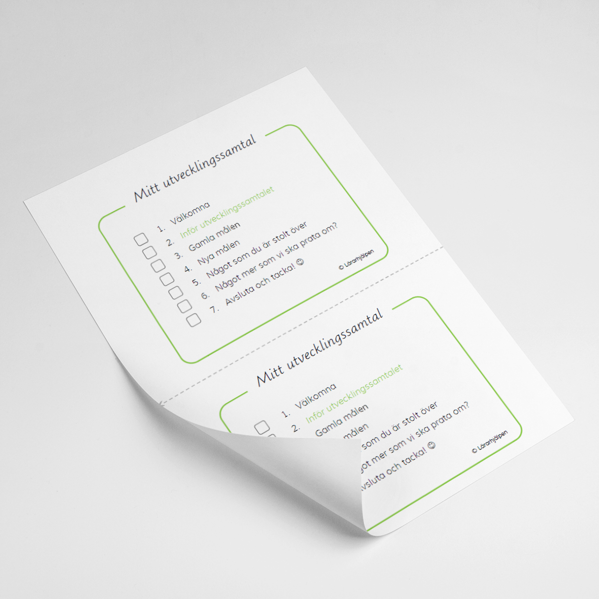 Checklista till elevledda utvecklingssamtal