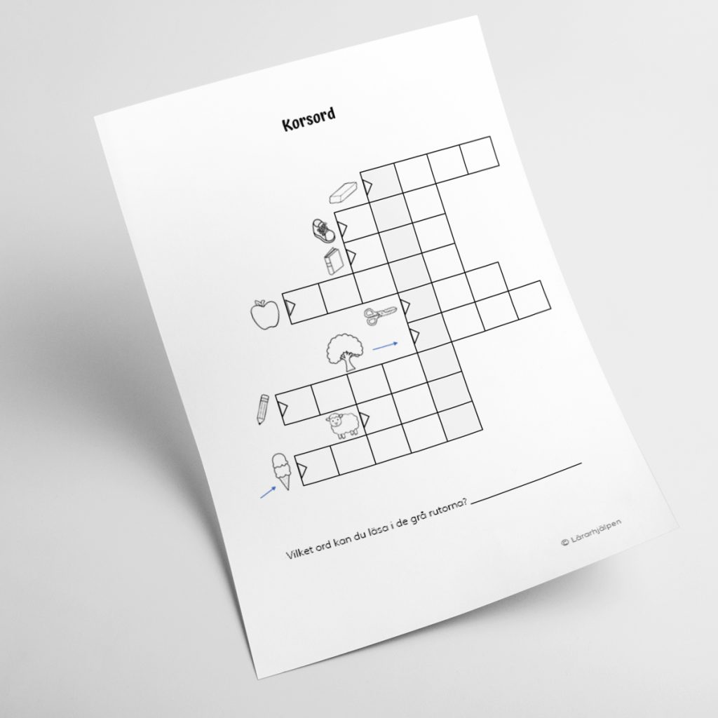 Skolstart – korsord