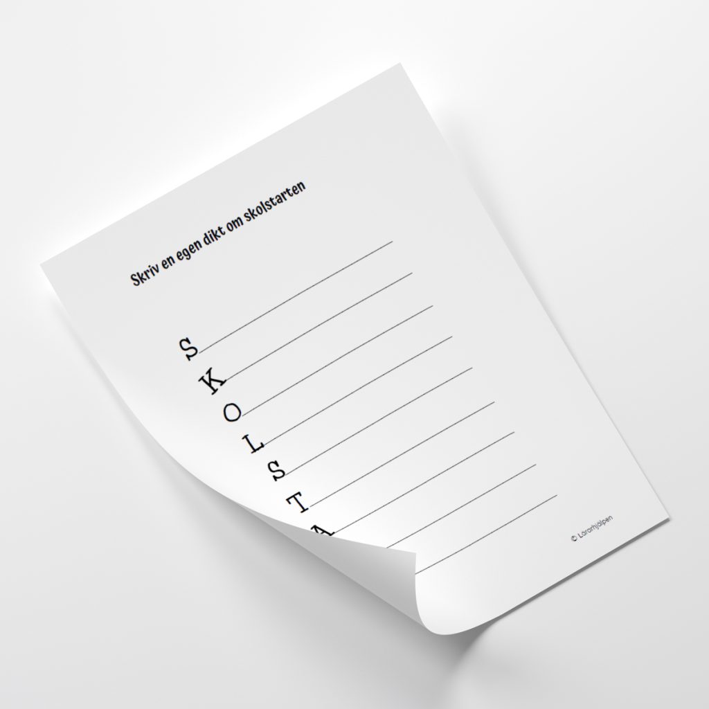 Egen skolstartsdikt