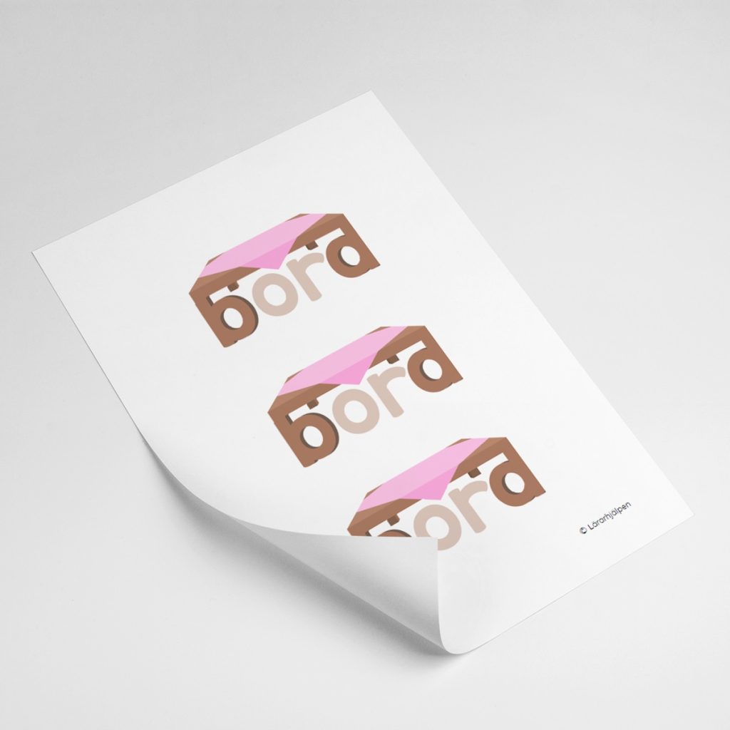 b och d – bänkskylt