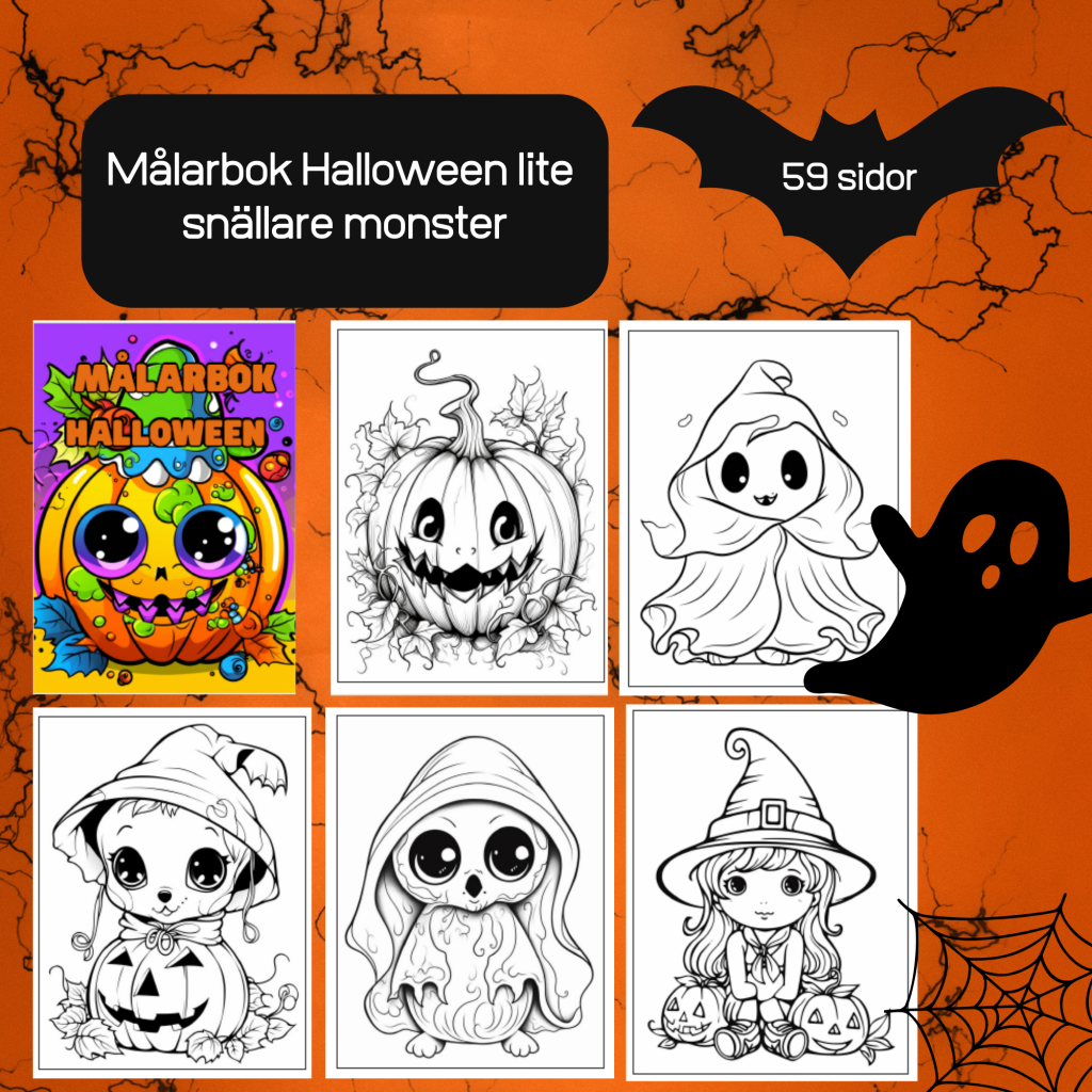 Halloween målarbok 59 sidor