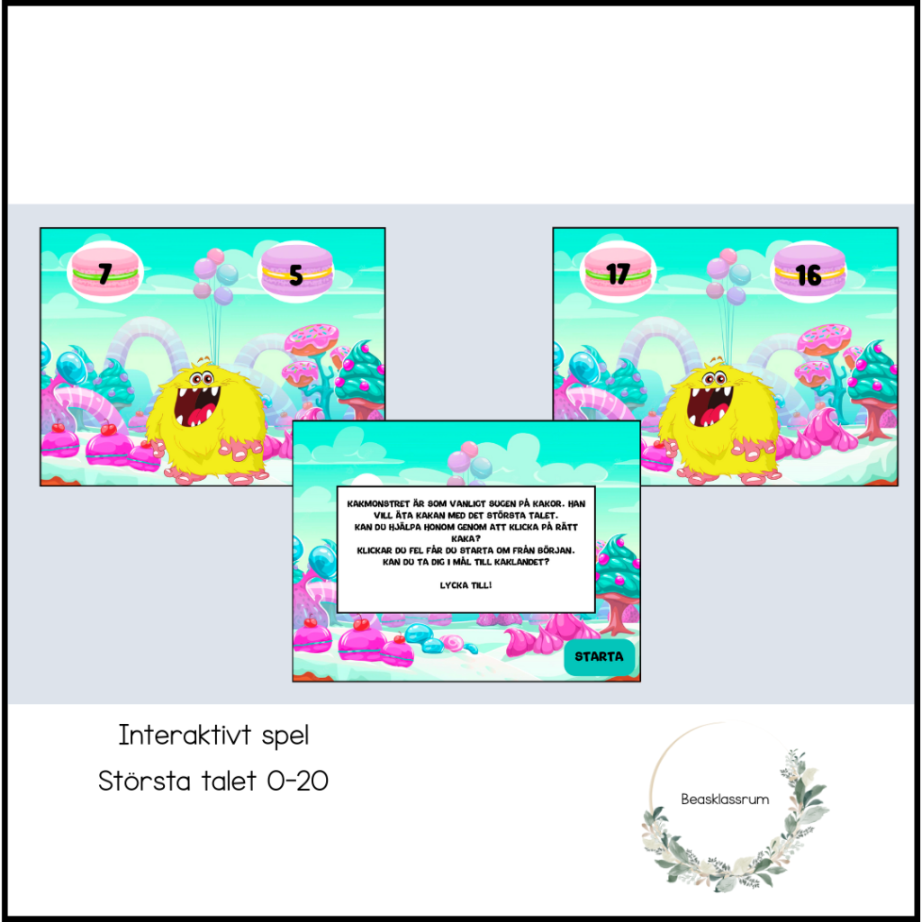 Interaktivt spel – största talet (0-20)