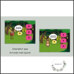 Interaktivt spel - avrunda med djuren