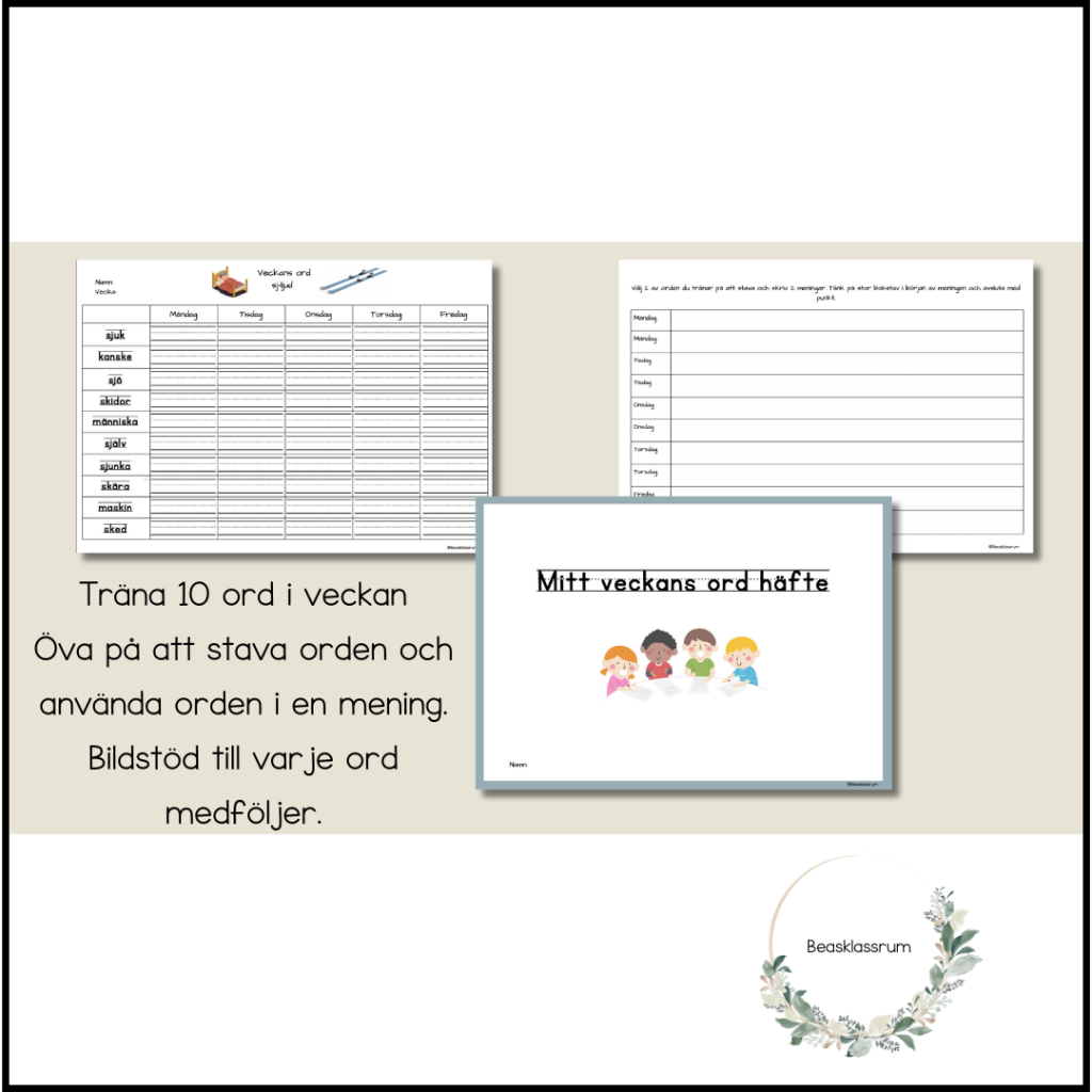 Arbetshäfte veckans ord (17 veckor)