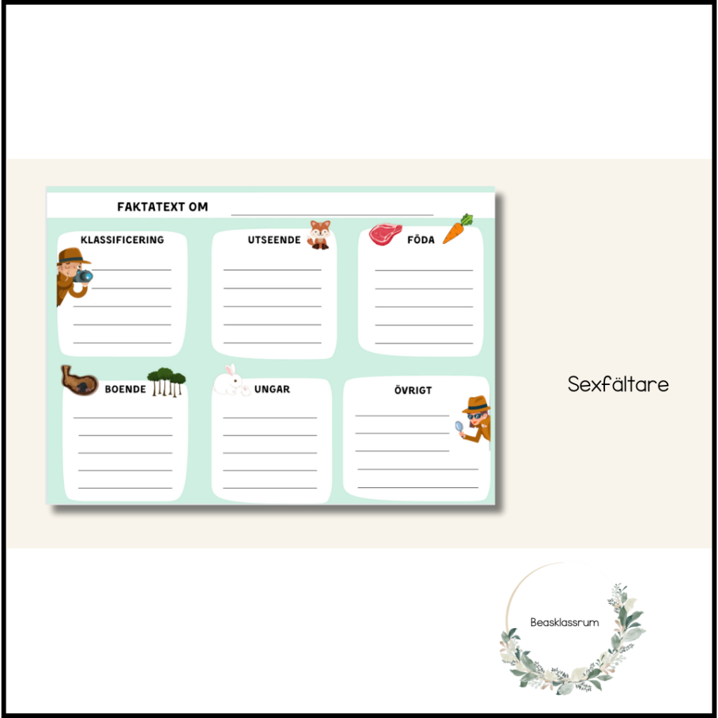 Sexfältare – djur