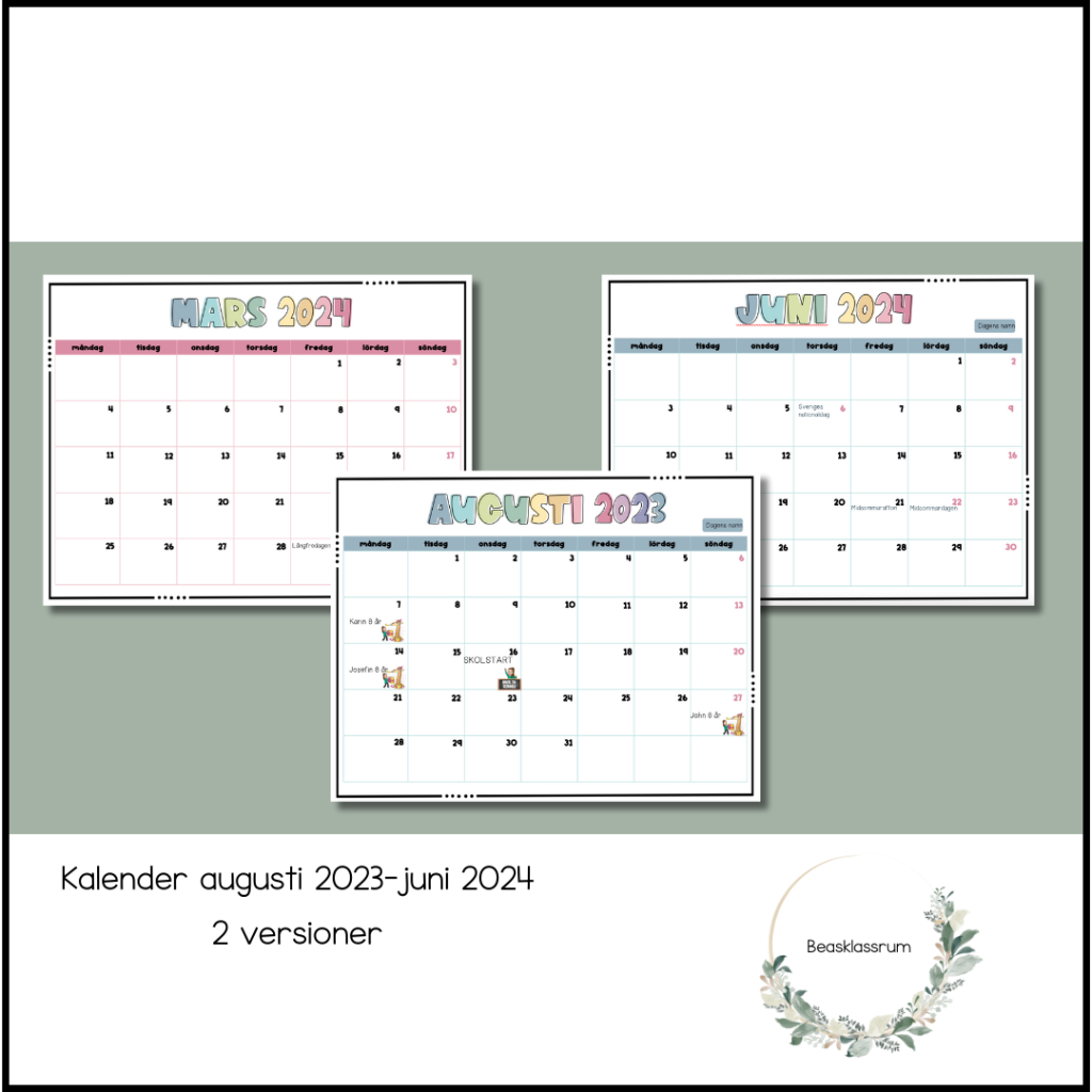 Kalender (pdf och pptx)