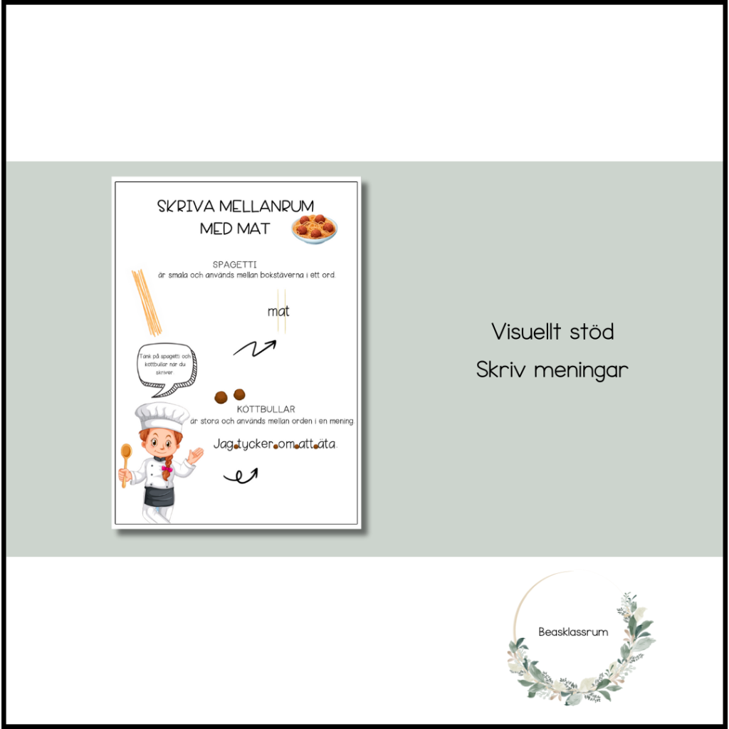 Skriv mening – visuellt stöd