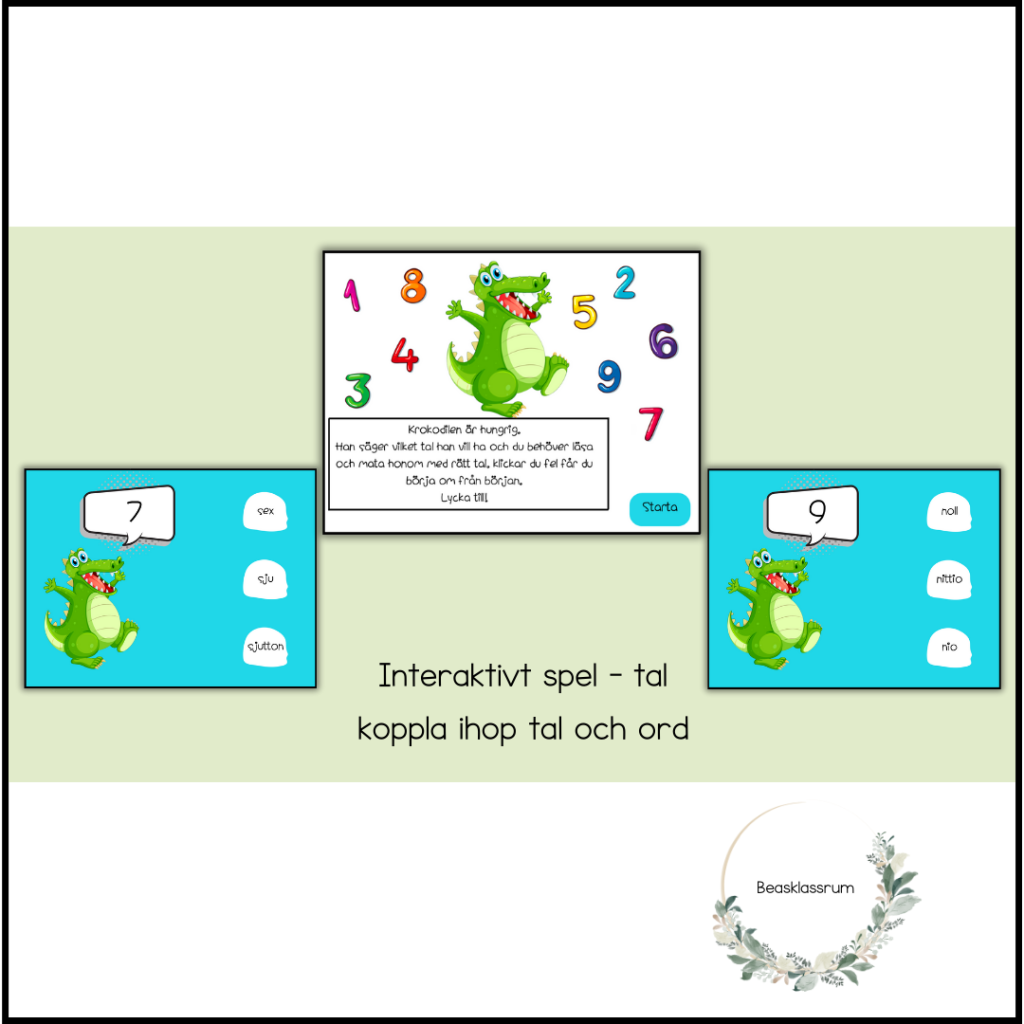 Interaktivt spel – krokodilens tal