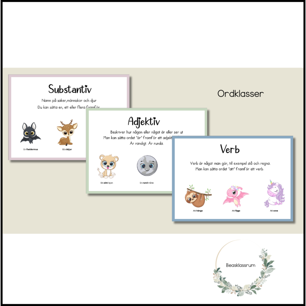 Ordklasser – visuellt stöd