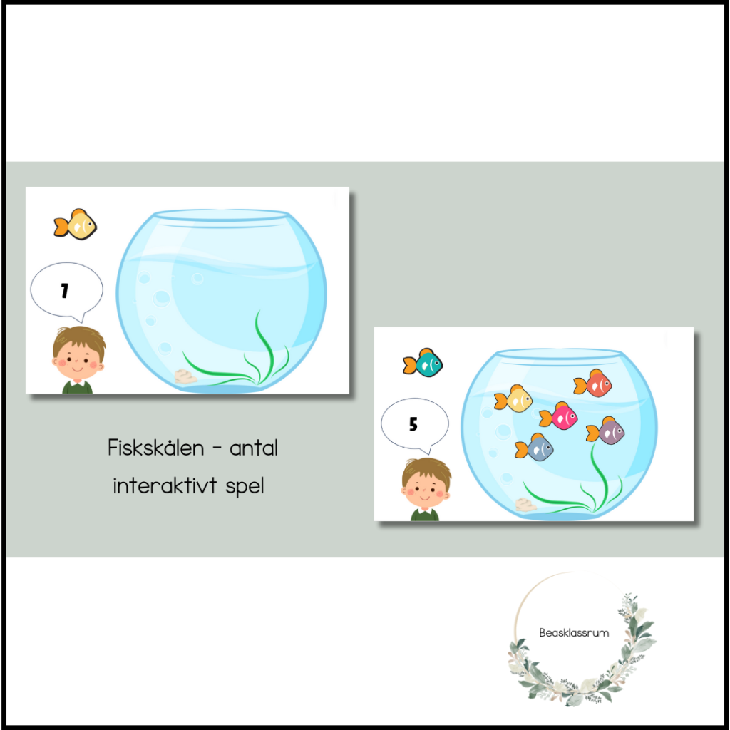 Fiskeskålen – interaktiv övning (taluppfattning 1-20)