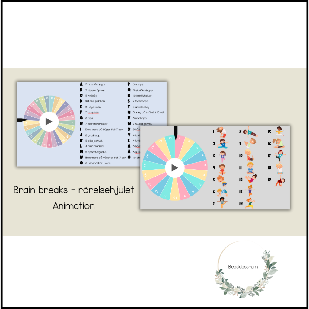 Brain breaks – rörelsehjulet med animation
