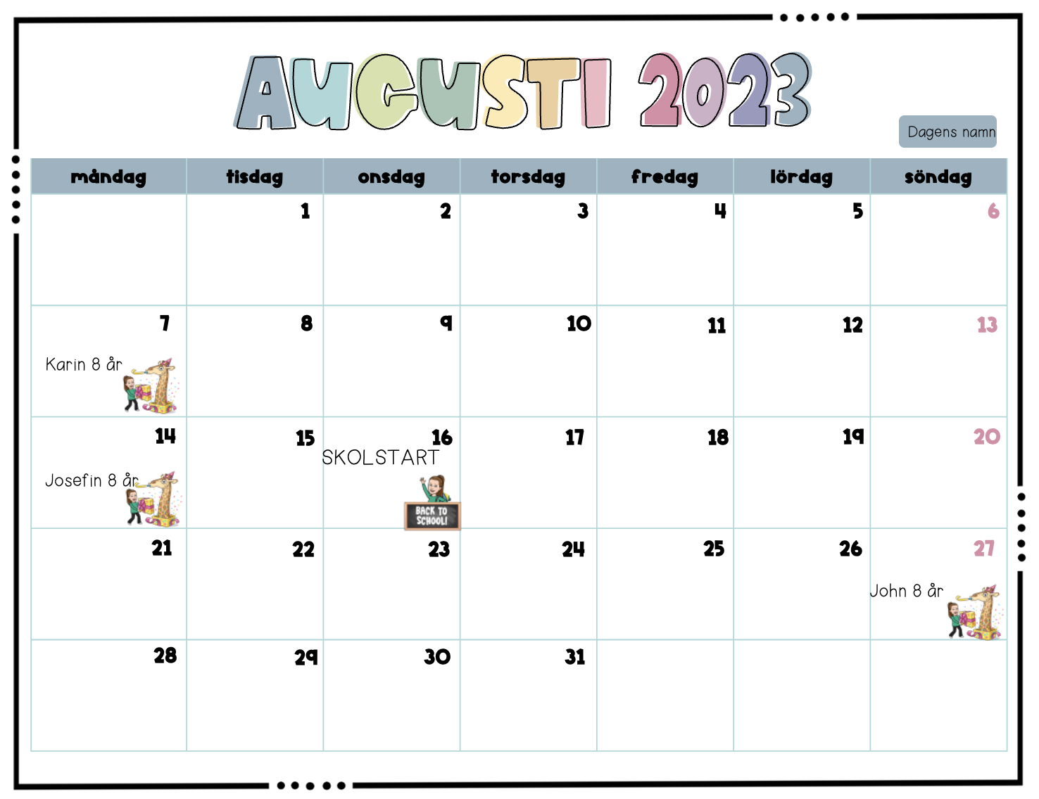 Kalender (pdf och pptx)