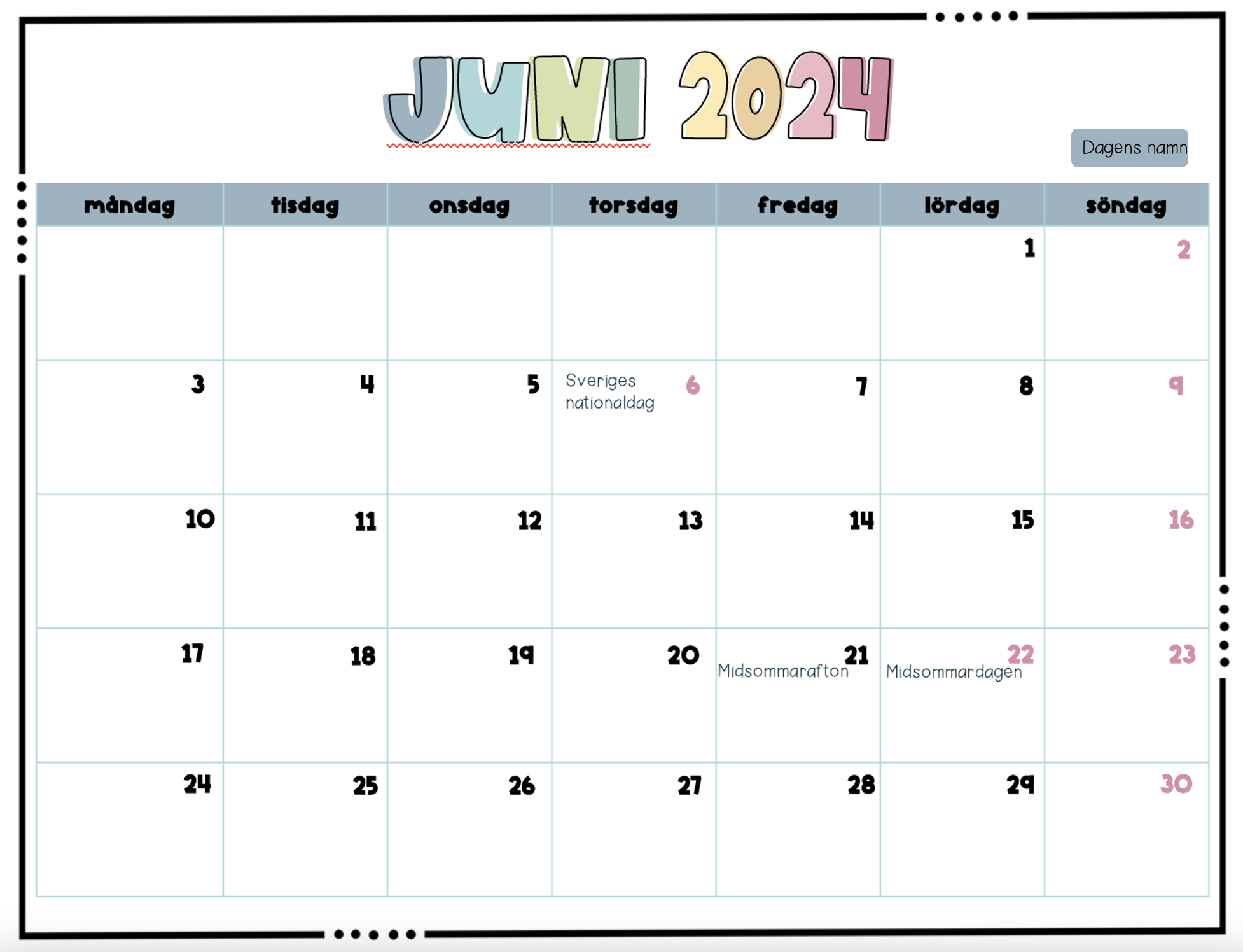 Kalender (pdf och pptx)