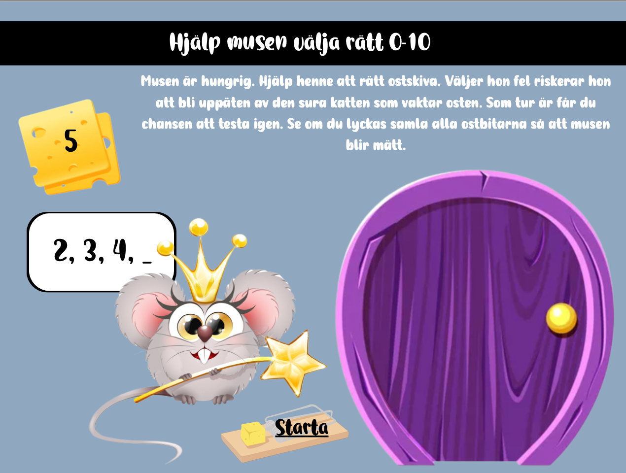 Interaktivt spel - talföljd 0-10