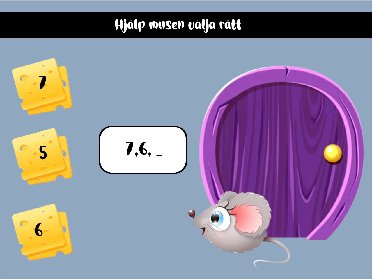 Interaktivt spel - talföljd 0-10