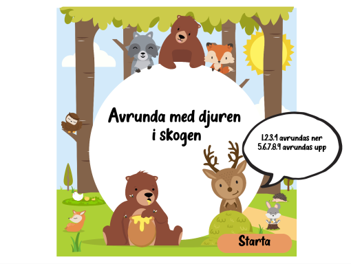 Interaktivt spel - avrunda med djuren