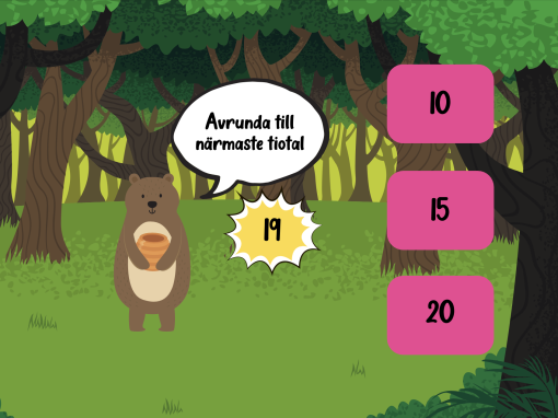 Interaktivt spel - avrunda med djuren