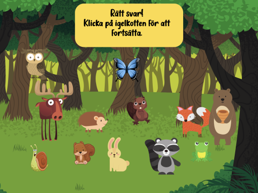 Interaktivt spel - avrunda med djuren
