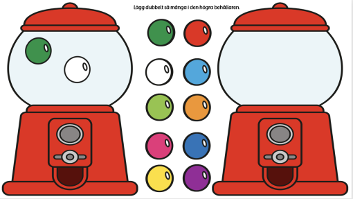 Dubbelt och hälften med godisautomaten- interaktiv övning