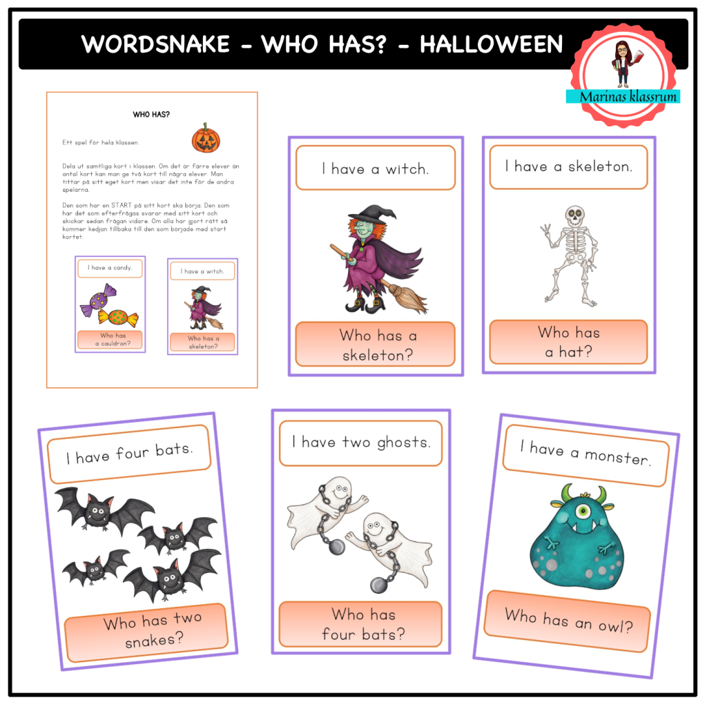 Wordsnake – Who has? – Halloween