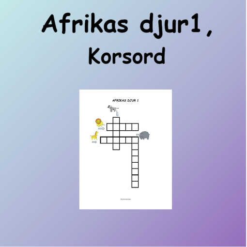 Afrikas Djur1 Korsord