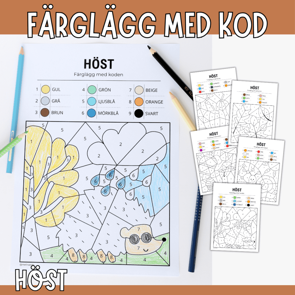 Färglägg med kod – höst