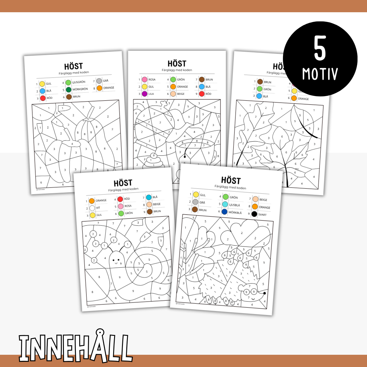Färglägg med kod - höst