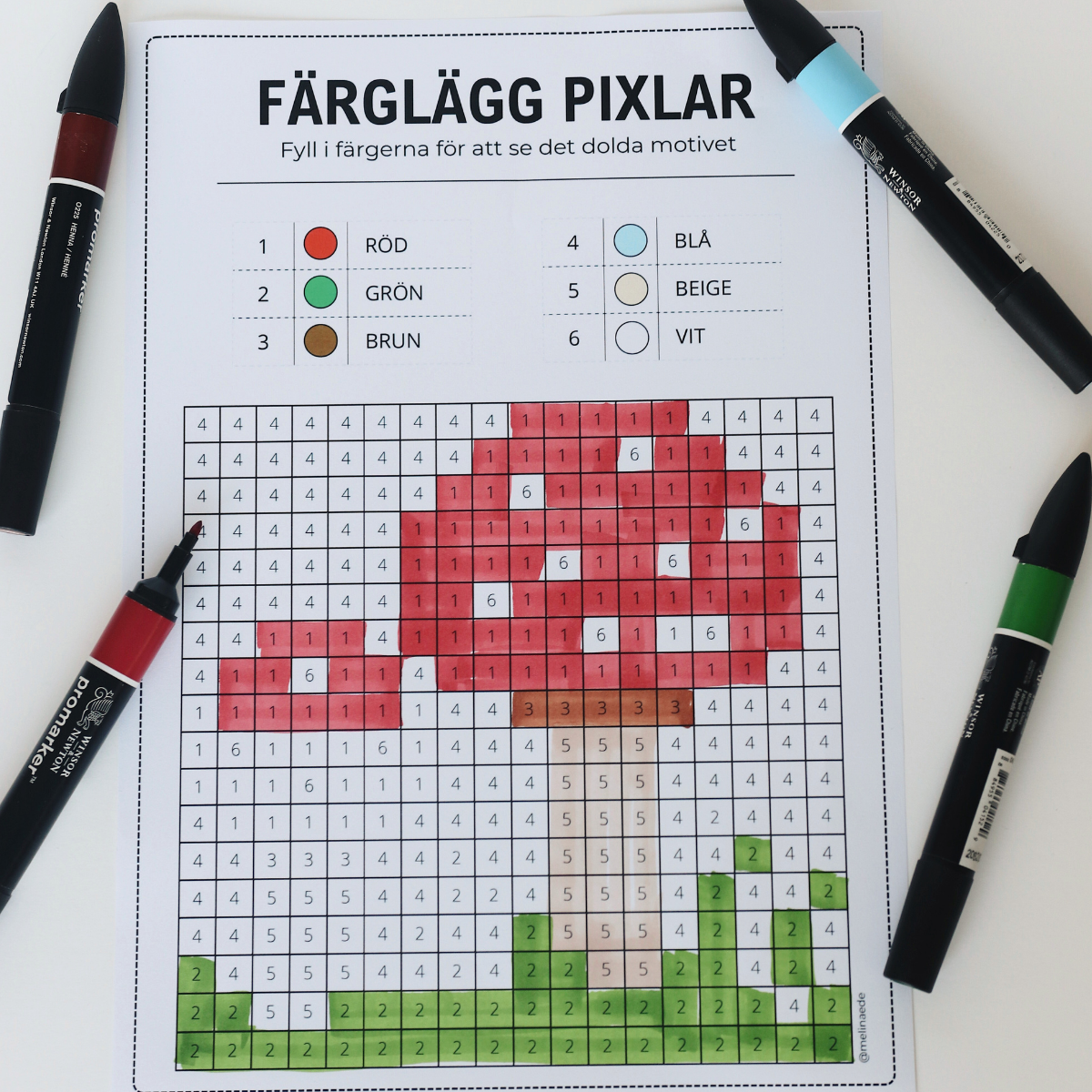 Pixelbilder - färglägg dolda motiv HÖST