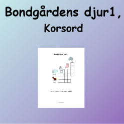 Bondgårdens djur 1 Korsord