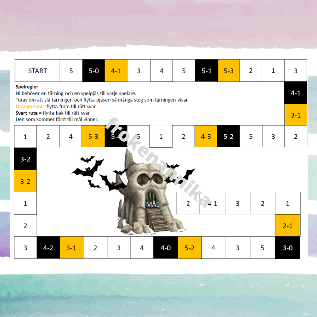 subtraktion 0-5, spel