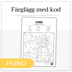 Färglägg med kod - hund