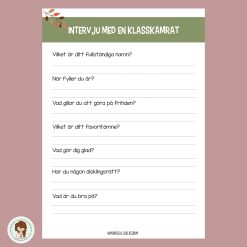 Intervju med en klasskamrat