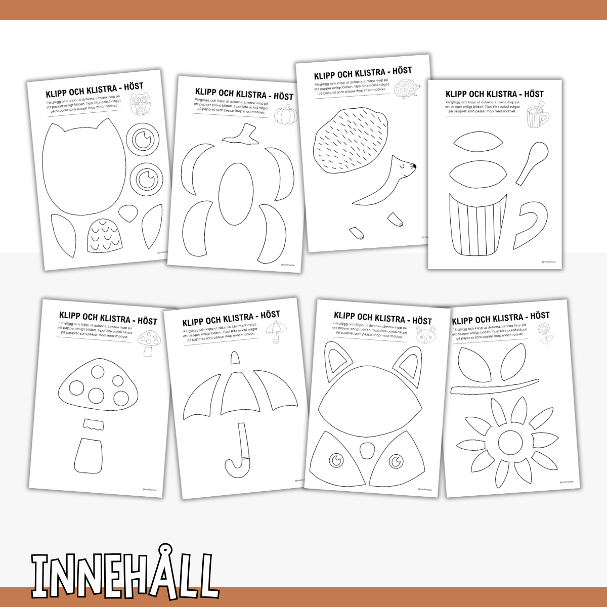 Klipp och klistra - pyssel tema höst