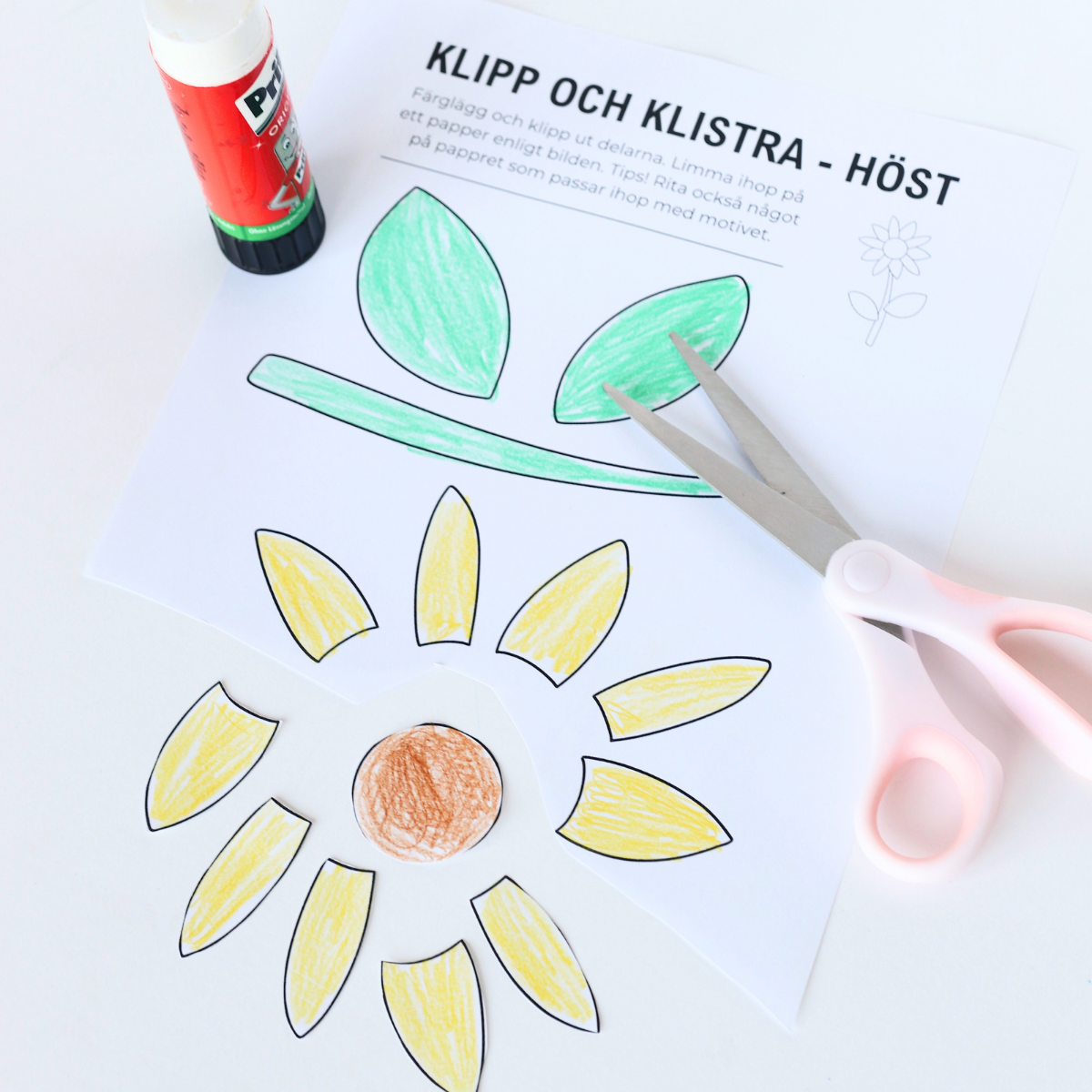 Klipp och klistra - pyssel tema höst