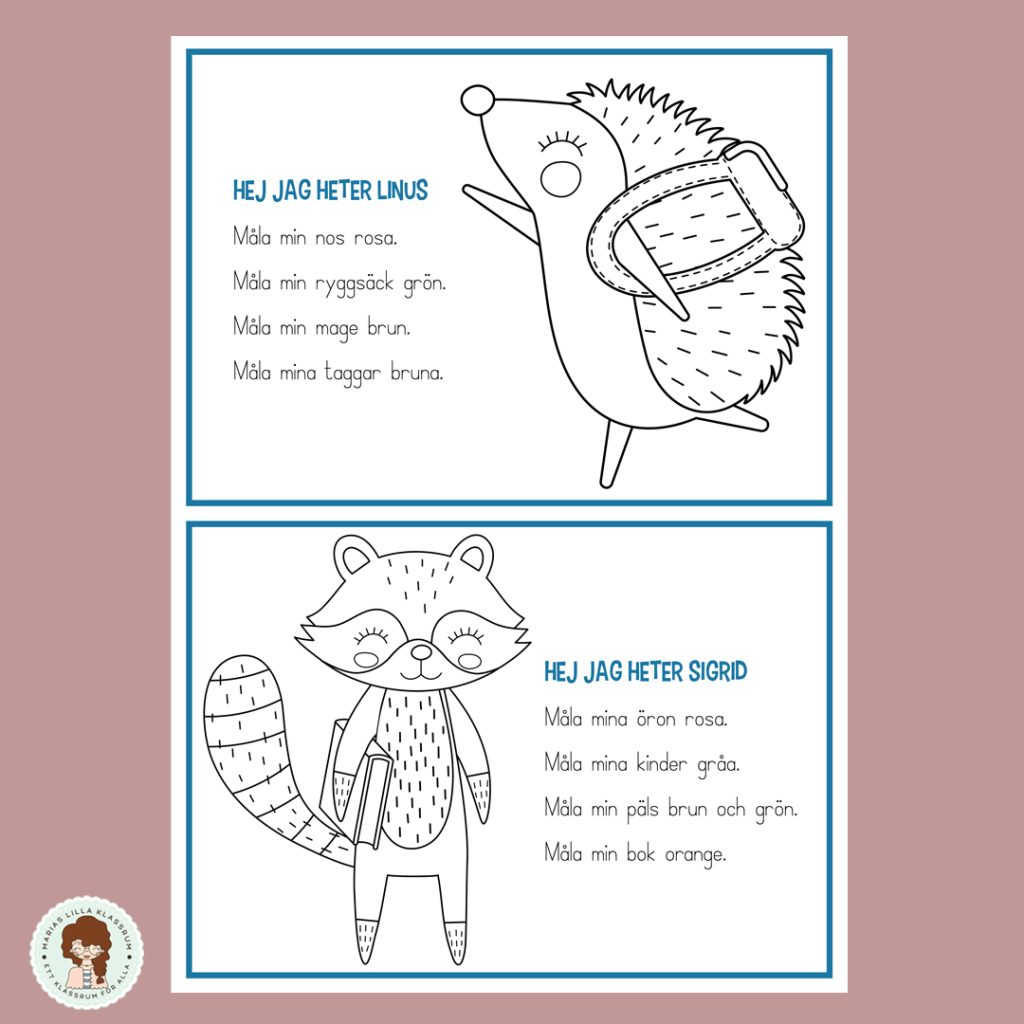 Läs och måla – djur