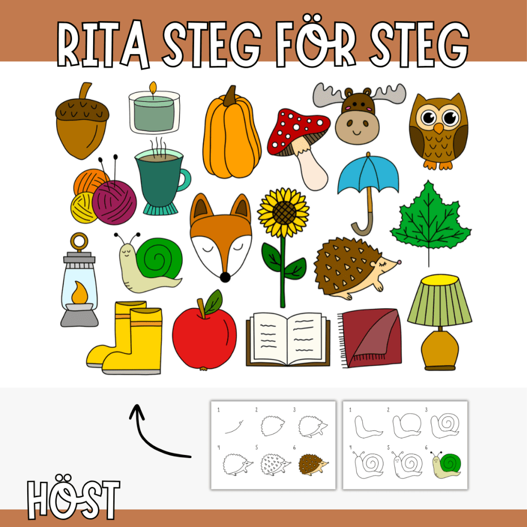Lär dig rita steg för steg – tema höst