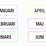 Väggskylt: siffror/tal 0-10, veckodagar & månader (pastellfärger) - bild 6