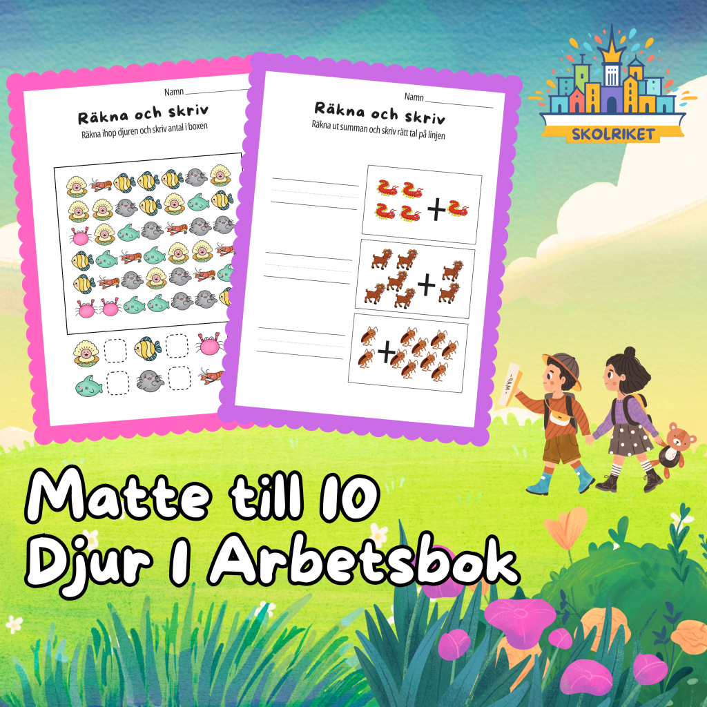 Matte till 10 Djur 1 Arbetsbok 15 Sidor