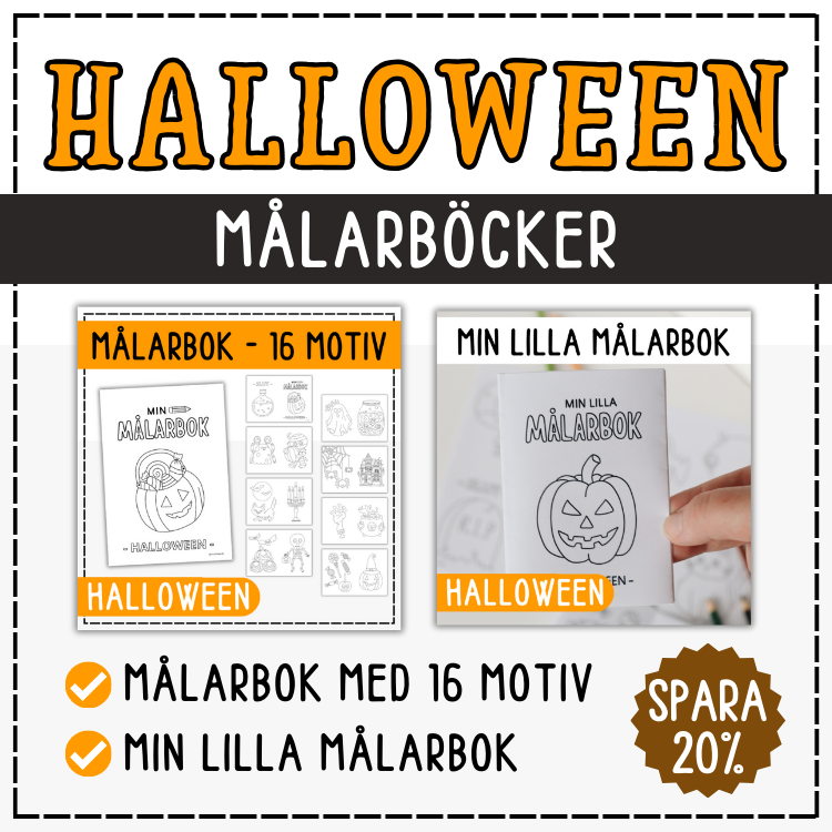 Halloweenpaket – färglägga målarbilder