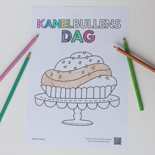 Kanelbullens dag - målarbild