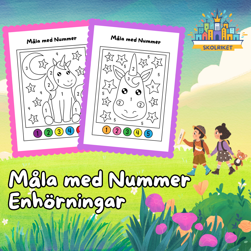 Måla med Nummer Enhörningar