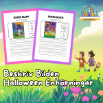 Beskriv Bilden Halloween Enhörningar - bild 1