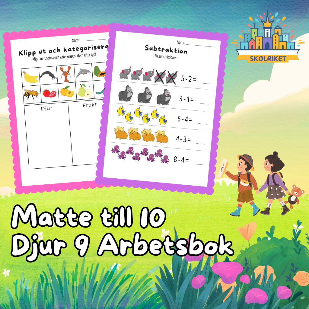 Matte till 10 Djur 9 Arbetsbok 15 Sidor